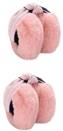 GALPADA 2st Warme Ohrenschützer Winterliche Ohrenschützer Zusammenklappbare Weiche Ohrenwärmer-ohrenklappen Winter-haarband Faltbare Ohrenwärmer Rosa