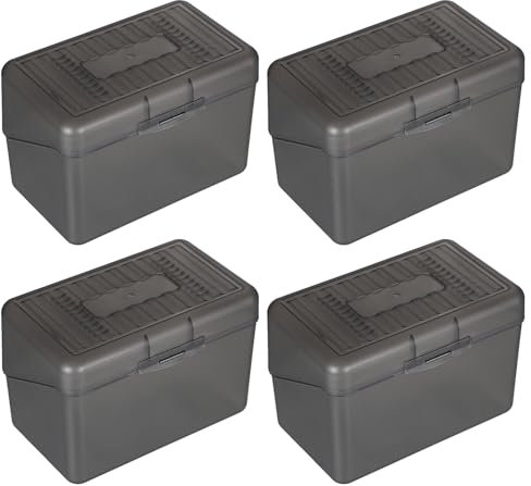 BTSKY Karteikarten-Box, 4 Stück, 10,2 x 15,2 cm, Karteikartenhalter, Notizkarten-Box, Rezept-Organizer, Kunststoff-Aufbewahrungs-Organizer zum Befüllen von Karten, Notizen, Karteikarten, Rezepten