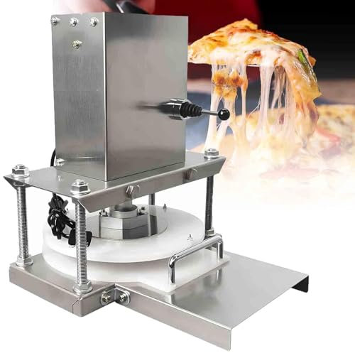 Máquina prensadora de masa de pizza, prensa eléctrica para tortillas, máquina prensadora de masa de pizza de acero inoxidable, máquina para hacer masa de pizza resistente de 8,6 pulgadas/9,8 pulgada