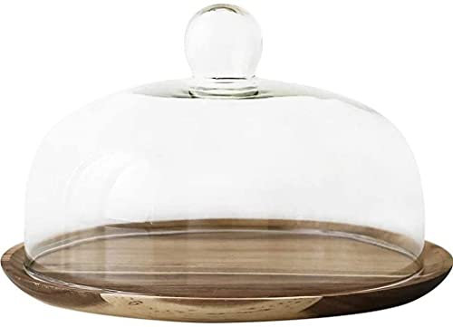 RVGOJHYF Kuppelförmiger Kuchenständer, Kuchenform, Glas, Hotel, Küche, Holztablett, Kuchen, Pizza, Dekoration, Gebäck, Display, Käseplatte, Kuchenständer, kann verwendet werden für