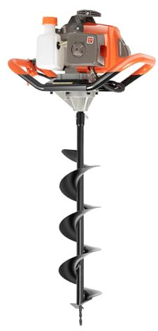 71CC Post Hole Digger & Fence Post Auger Set, 2-Stroke Petrol Earth Drill Fence Post Digger with 3 Sizes of Alloy Steel Augers & Extension Rod, Suitable for Various Excavation Projects