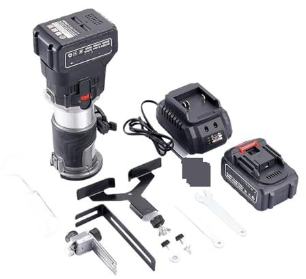 Fresadora de Madera Rebajadora Eléctrica, Máquina cortadora de ranuras de grabado, enrutador de tallado a mano, fresado de madera eléctrico for carpintería, grabado for batería de 18v para la Decoraci