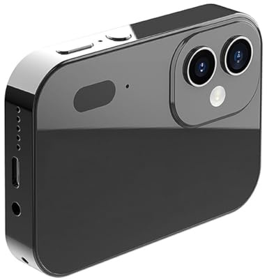 Quystetes Caméra numérique CCD 4K 64MP Flash numérique avec écran tactile Zoom numérique 16X Caméra de vision nocturne IR Noir
