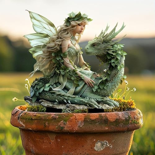 Generisch Garten Deko Gartenfiguren für Draußen Wetterfest, Wetterfeste Elfen-Gartendeko, Schildkröte und Gartenzwerg Statue, 2D Harz Gartendeko Figuren, 2D Teich Deko Geschenk