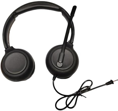 Thewasc Cuffie con cavo con cancellazione del rumore per telecomunicazioni compatibilità con PC, controllo del suono e microfono silenzioso, cuffie USB professionali con microfono
