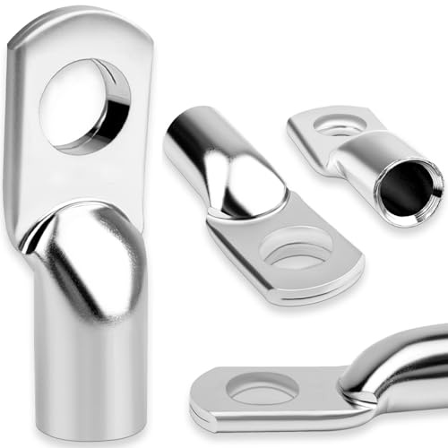 4 capicorda tubolare, 70 mm²M10, senza foro visivo, in rame, ispessito, non isolato, per barca, yacht, auto, camion, impianto solare