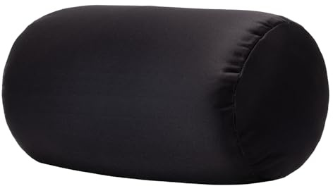 Lemomato Microbead Bolster Tube Pillows with Double Cover，Squish Bean Bed Microbead Pillow Soft Neck Back Lumbar Support Smooth Cool Touch Comfortable Fabric (Black)