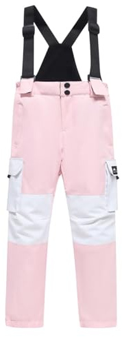 Guqmjde Skihose Kinder Softshellhose Winddicht Schneehose Wasserdicht Latzhose Mädchen Wanderhose Winter Sporthose Jungen Regenhose Warme Outdoorhose Winterhose Snowboardhose
