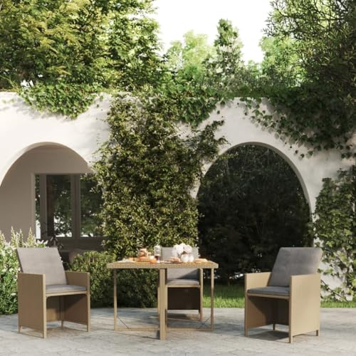 VIHHQGC Durable Outdoor Wood Table for Garden Dining, Low Maintenance Garden Furniture Table with Poly Rattan and Solid Acacia Wood Construction, Spacious Surface and Versatile Style,