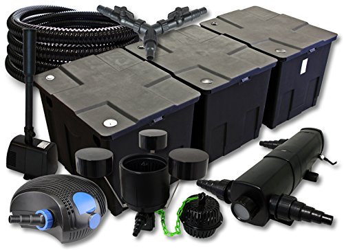 SunSun filtro 90000l Estanque 18W clarificador 100W Bomba 25m Manguera Skimmer fuente fuente jardin