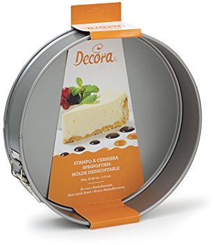Decora 0125710 Stampo a Cerniera A/Aderente, Acciaio, Diametro Ø 24 X H 6 CM, Nero/Argento
