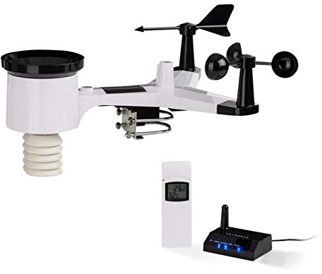 Waldbeck Halley Professional Weather Station - 6-in-1 Weather Measurements, Indoor and Outdoor, WiFi, Information on Wind, Rain & Air Pressure, White