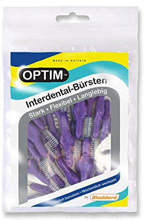 OPTIM Interdental Brushes Pack of 25 Purple 1.1 mm Size 6