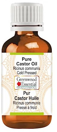 Greenwood Essential Castor Oil (Ricinus communis) | Cold Pressed | Natural | Undiluted | For Diluting Essential Oils | For Hair, Skin & Massage | Men & Women | 50ml (1.69 oz)