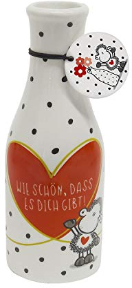 Sheepworld Jarrón con motivo Gigibt | Jarrón con motivo de impresión, porcelana, regalo, artículo decorativo, florero | 46220