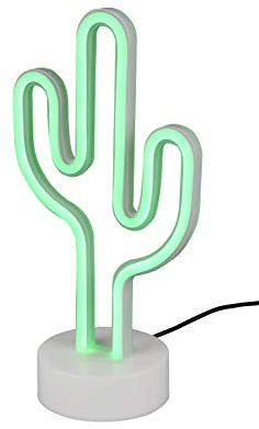 Reality Leuchten LED Tischleuchte Cactus R55220101, Fuß Kunststoff weiß, inkl. 1.8 Watt LED grün |