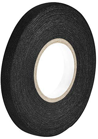 sourcing map Adhesive Cloth Fabric Tape Looms Single-Side 9mm x 15m Black