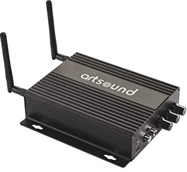 ArtSound Smart Hyde - Amplificateur de Streaming multiroom - Radio Internet, Spotify, Deezer, Qobuz, Airplay- 2 x 50W, WiFi, Bluetooth, AUX, FM, Noir