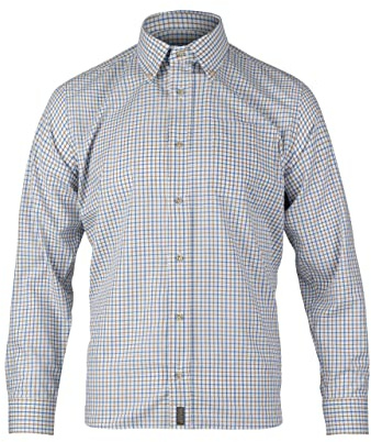 JACK PYKE Countryman Checked Shirt Mens – 100% Easycare Polyester, Long Sleeve, Button-Down Collar, Lightweight & Wrinkle-Resistant, Ideal for Casual & Formal Wear- Mini Check, Large