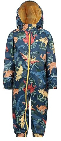 Mountain Warehouse Puddle Kids Waterproof Rain Suit | Boys & Girls Warm Puddle Suit with Taped Seams & Chin Guard, Full Zip & Reflective Detail for Visibility, For Wet Weather