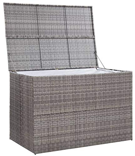 Keketa Homgoday Poly-Rattan Gartenbox 150x100x100 cm, grau, witterungsbeständig, für Innen-/Außenbereich - Montageleicht Model46467