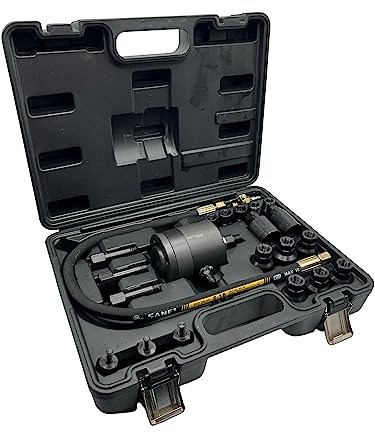 Kraftwelle Pneumatischer Einspritzdüsenabzieher Diesel Injektoren Abzieher + Adapter Bosch Delphi Denso Siemens zur Demontage von Injektoren Common Rail CDI Werkzeug Set