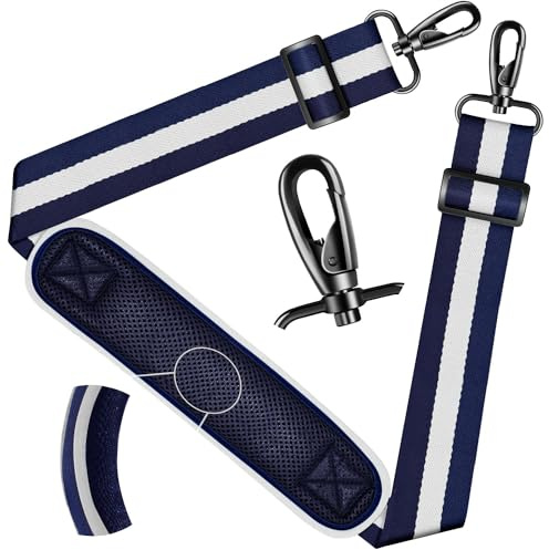 ZINZ Axelrem 59 tums universal väskrem med ultra tjock fast andningskudde Justerbar Heavy-duty axelrem för bärbar datorväska Crossbody Gym Bag Kameraväska och mer,Stripe-BuWBu