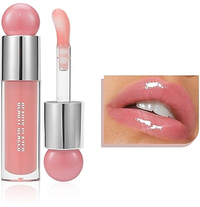 Big Brush Head Lip Gloss, Moisturizing & Nourishing Lip Oil, Non-Sticky Long Lasting Jelly Liquid Lipsticks Lip Tint Lip Glaze Makeup Gift for Women (# 105)