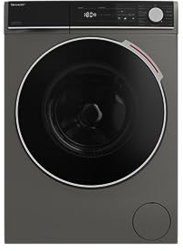Sharp ES-NFH014CAA-DE Waschmaschine Frontlader / 10 kg/A (A bis G) / 1400 U/min/Adanced Inverter Motor / 15 Programme/Dampffunktion/AquaStop/Espresso Gray