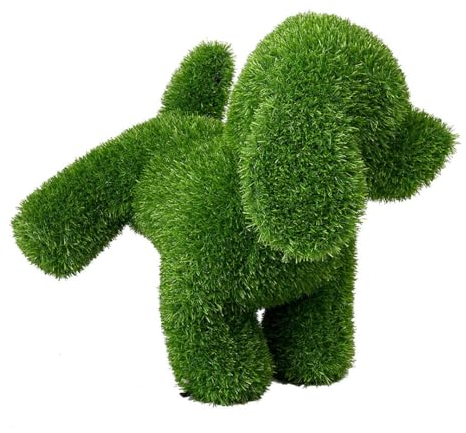 BigBuy Outdoor Figurine décorative en polypropylène Gazon Artificiel Chien 25 x 35 x 35 cm