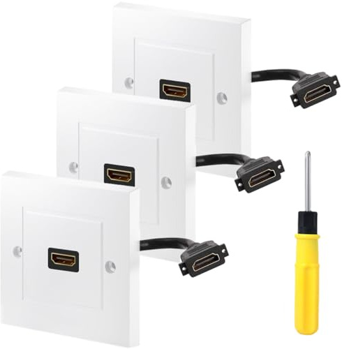 Acmerota Einzel-Port HDMI Dose Wanddose, Einzel-Port-HDMI-Wandplatte, Frontplatte, AV-Audio, Wand-Frontplatte, Steckdose, dekorative Gesichtsabdeckung, Montageplatte für Hotel, Zuhause, Büro,Gebäude