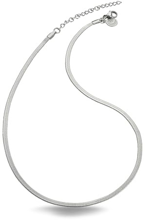inSCINTILLE Collana Uomo Donna Acciaio Inossidabile a Maglia di Serpente, Collana Unisex Snake Lunghezza Regolabile con Confezione Regalo Inclusa (45)