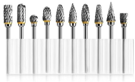 ZSjing Neu 10 stücke 1/8 Schaft Hartmetall Fräser Dreh Werkzeug Grat Double Diamond Cut Dreh Werkzeuge Elektrische(1 Pack)