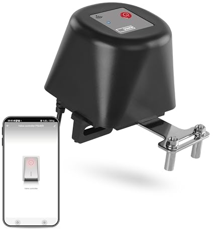 EMOS GoSmart - Smart Home motorisierter Ventilschließer für Wasser/Gas mit App - Zigbee - Auto-/Manuellsteuerung, Timer, leiser Betrieb - 12V Stromversorgung - Google Home, Alexa kompatibel - schwarz