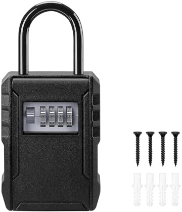 Caja de bloqueo de llaves con código, caja de seguridad montada en la pared, caja de seguridad de 12 x 9 cm, caja de almacenamiento de llaves montada