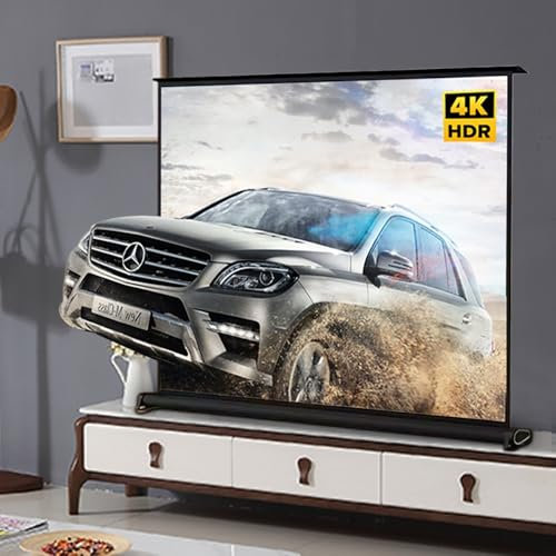 YHDMDQ Table Top Projector Screen 20 30 40 50 Portable Floor Standing Projection Screen 4:3/16:9 Pull Up Retractable Movie Screen, Support 3D 4K Full HD(20 Inch(4:3))