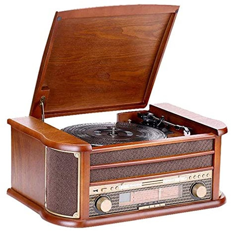 CAFIEDR Gramophone, Tourne-Disque, Tourne-Disque Audio sans Fil LP Bluetooth avec Haut-Parleur, Tourne-Disque Vinyle de Style Vintage