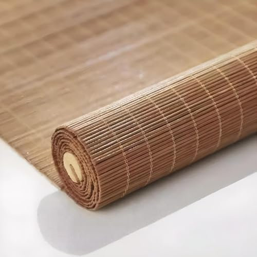 Eiauiuo Bambusrollo Außenbereich Bambusvorhang Jalousien Raffrollo Sonnenschutz Seitenzug Rollo Sichtschutz Verdunkelungs Rollo Wetterfest für Garten Balkon Teehaus Küche(110x300cm)