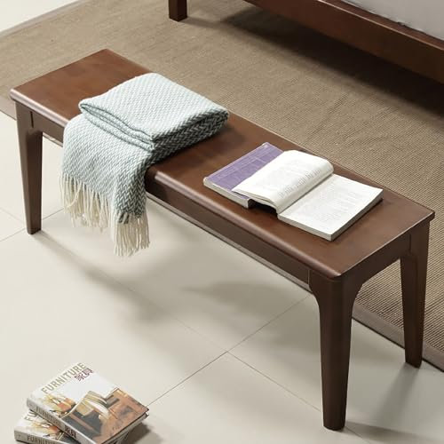 ZYZSY Sitzbank 2-Sitzer Holzbank, Küchenbank im Landhaus-Stil, Esstischbank Holzbank Massiv ohne Lehne, für Flur/Esszimmer/Eingangsbereich/Schlafzimmer(Brown,120cm/47in)