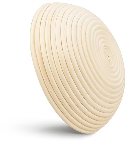 Backefix Cestino per la fermentazione, rotondo, 30 cm, realizzato a mano, in rattan con panno di lino, accessorio per il pane di alta qualità, ideale per cuocere il pane per gli hobby