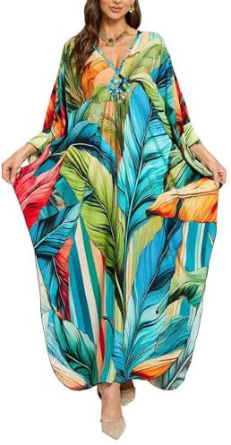 Orshoy Womens Swimwear Cover Ups Long Beach Kaftan Dress Bohe Caftan Maxi Tunic Bathing Suit Nightdress Summer