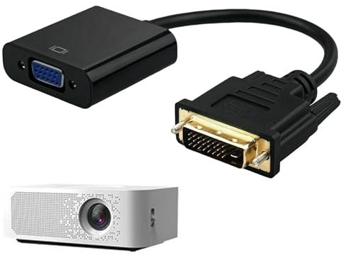 DVI to VGA Adapter, DVI-D 24+1 Pin Male to VGA 15Pin Female Active Cable Converter PC HDTV Computer/Laptop TV/Moniteur, Active -D Adapter,