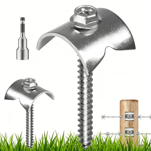 205Pcs Fence Staples Stainless Steel 304 Fencing Staples & Wood Staples Fence Screws for Chicken Wire Fencing - Heavy Duty Rust Proof U Nails for Farm, Ranch, Chain Link Fence (Bulk 205Pcs)