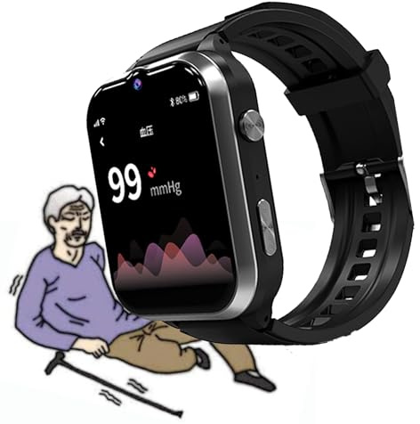 Genérico Reloj Localizador GPS Personas Mayores Reloj Inteligente con Detección Caídas Botón SOS Detector Caída Pulsera Inteligente Smartwatch para Demencia y Alzheimer