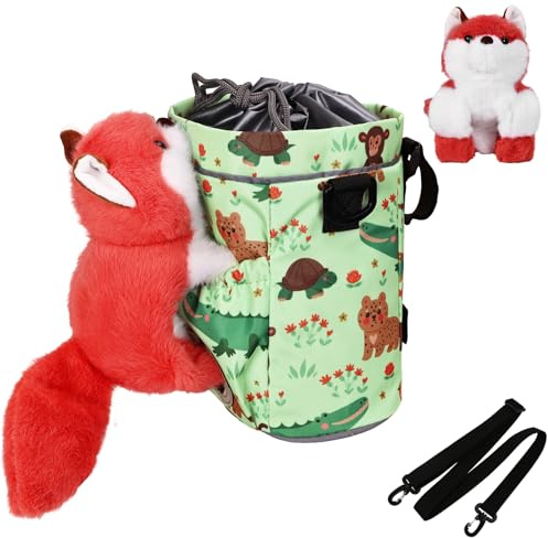 ONETOALL Borsa da Manubrio per Bambini con Peluche, Cestino per Biciclette con Tracolla, Regalo per Ragazze e Ragazzi per Scooter, Bici Senza Pedali e Tricicli
