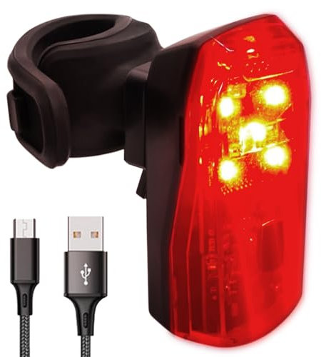 ANTELA Fanale Posteriore per Bicicletta, Luci Bici Ricaricabile USB C con Rilevamento Intelligente dei Freni, Luce Posteriori Bici Impermeabile, per Bici da Strada, Mountain Bike