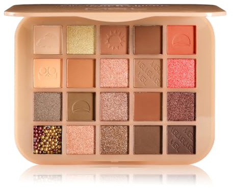 Warmen Braun Lidschatten Palette mit 20 FarbtöNen, Verblendbarer Nude Braun Lidschattenpalette Matt Schimmernd, Wasserfeste Neutrale Gold Champagner Lidschattenpalette Make-Up füR NatüRliche Looks