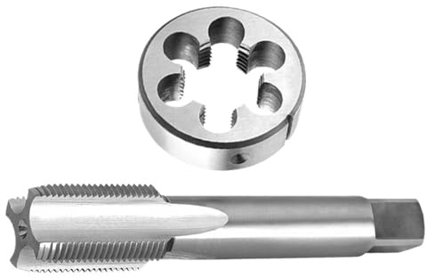 EJGMCNSGB Set di Maschi e filiere M22x0,5 destrorsi, Filettatura metrica M22x0,5 HSS per Macchina e filiera Tonda