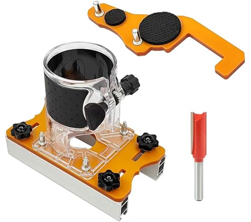 2 in 1 Wood Router Base Trimmer Tool Aluminum Palms Slotting Bracket for 65mm Router Fence Guide