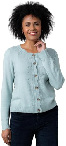 Lily & Me Layla Pointelle Knit Cardigan - Ice Blue - Size 16